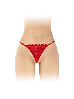 STRING ROUGE ET PERLES VENUSINA FASHION