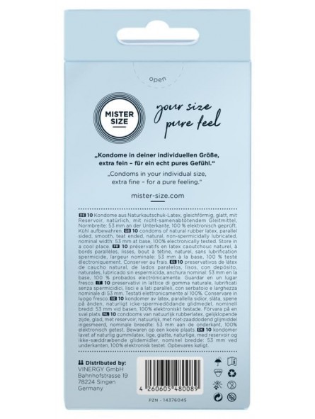 Mister Size 53mm pack of 10