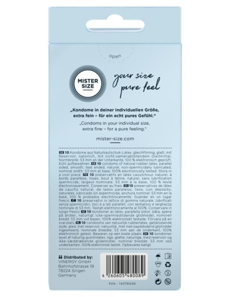Mister Size 53mm pack of 10