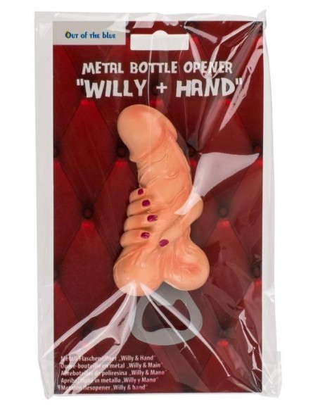Metal Bottle Opener Willy + Hand