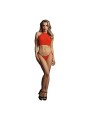 Festive Rhinestone Top and Thong OS -Red