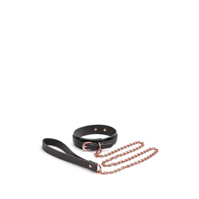 BONDAGE COUTURE COLLAR AND LEASH BLACK