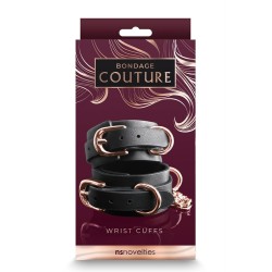BONDAGE COUTURE WRIST CUFFS BLACK
