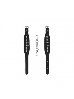Diamond Studded Wrist Cuffs - Black