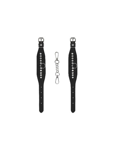 Diamond Studded Wrist Cuffs - Black