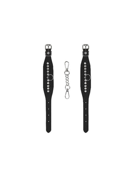 Diamond Studded Wrist Cuffs - Black