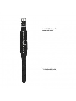 Diamond Studded Wrist Cuffs - Black