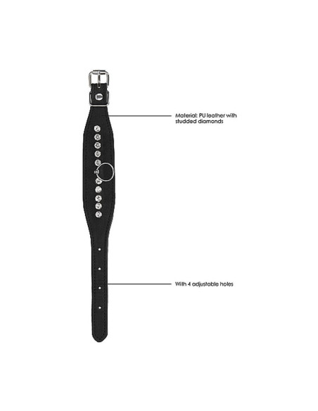 Diamond Studded Wrist Cuffs - Black