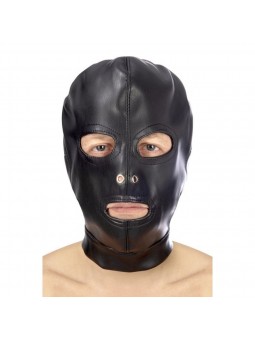 Cagoule yeux bouche sangle lacet Fetish