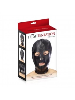 Cagoule yeux bouche sangle lacet Fetish