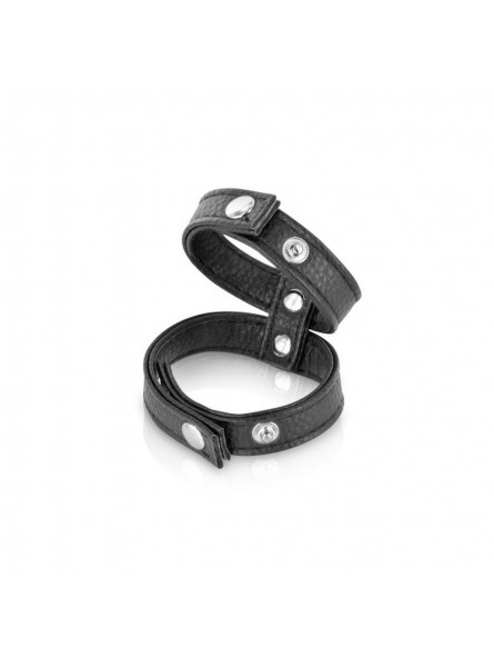 Double cockring simili cuir Fetish Tenta Double cockring simili cuir Fetish Tenta