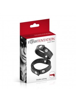 Double cockring simili cuir Fetish Tenta