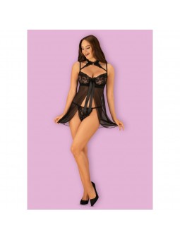 Elizenes babydoll & thong  black