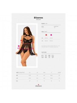 Elizenes babydoll & thong  black