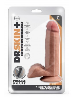 DR. SKIN PLUS  7 INCH POSABLE DILDO WITH