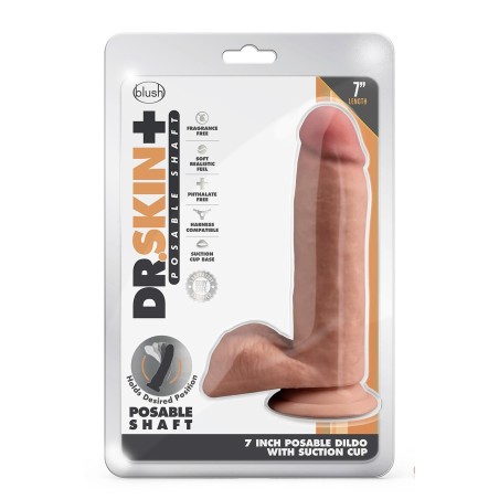 DR. SKIN PLUS  7 INCH POSABLE DILDO WITH