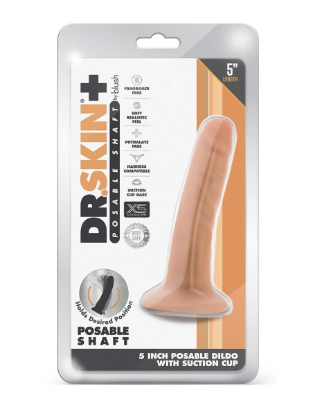 DR. SKIN PLUS 5 INCH POSABLE DILDO VANIL