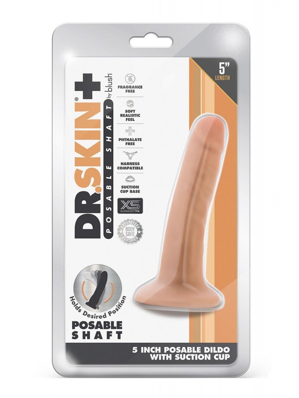 DR. SKIN PLUS 5 INCH POSABLE DILDO VANIL