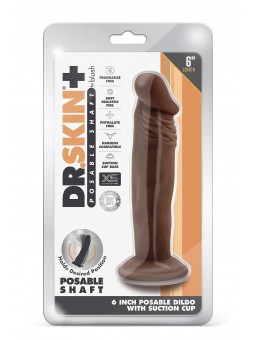 DR. SKIN PLUS 6 INCH POSABLE DILDO CHOCO