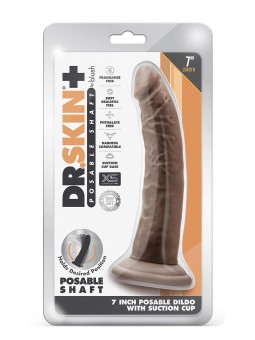 DR. SKIN PLUS 7 INCH POSABLE DILDO CHOCO
