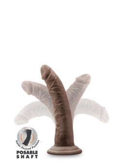DR. SKIN PLUS 7 INCH POSABLE DILDO CHOCO