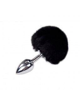Metal Anal Fluffly Plug S - Black