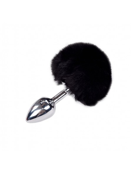 Metal Anal Fluffly Plug S - Black