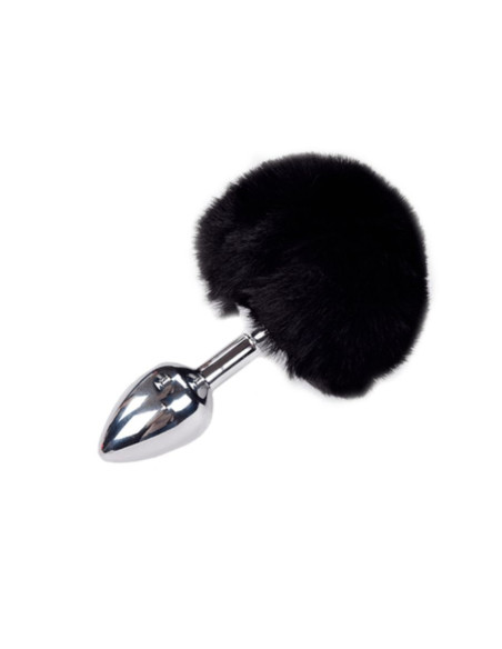 Metal Anal Fluffly Plug S - Black