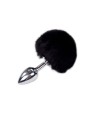 Metal Anal Fluffly Plug S - Black