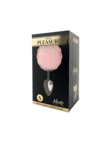 Metal Anal Fluffly Plug S - Pink