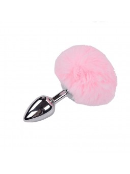 Metal Anal Fluffly Plug M - Pink