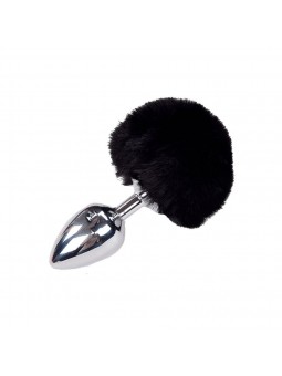 Metal Anal Fluffly Plug L - Black