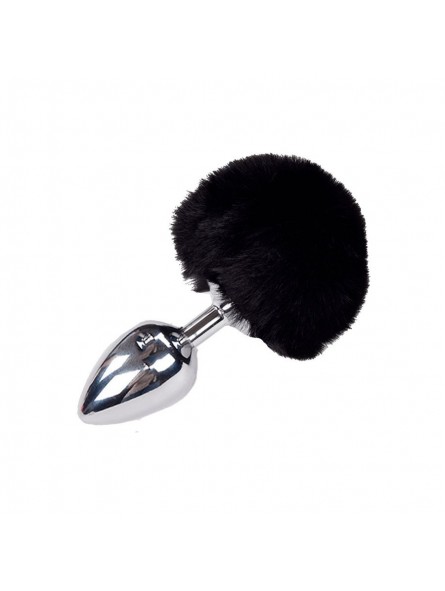 Metal Anal Fluffly Plug L - Black