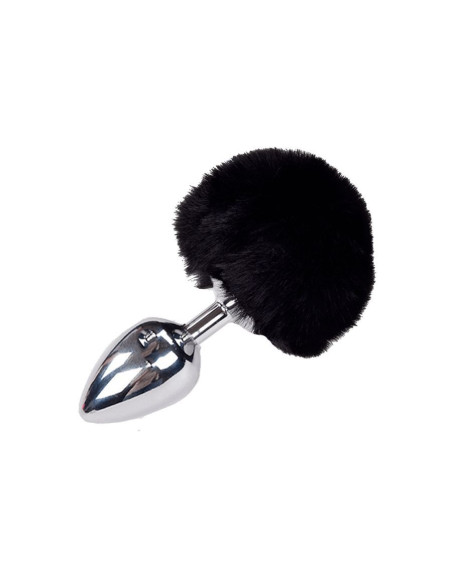 Metal Anal Fluffly Plug L - Black