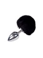 Metal Anal Fluffly Plug L - Black