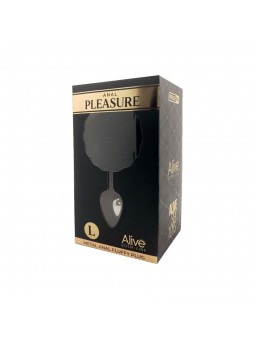 Metal Anal Fluffly Plug L - Black