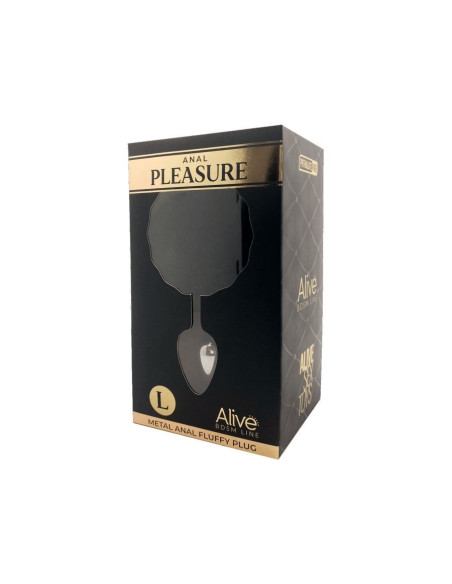 Metal Anal Fluffly Plug L - Black