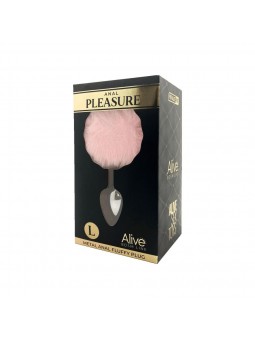Metal Anal Fluffly Plug L - Pink