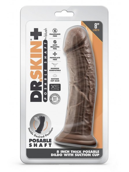 DR. SKIN PLUS 8 INCH THICK POSABLE DILDO