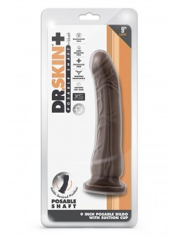 DR. SKIN PLUS 9 INCH POSABLE DILDO CHOCO