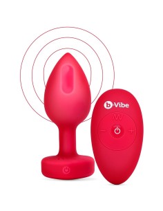 VIBRATING HEART SHAPE JEWEL PLUG ML RED 2