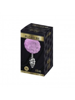 Metal Anal Fluffly Twist Plug M - Pink