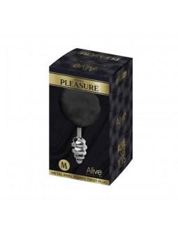 Metal Anal Fluffly Twist Plug M - Black