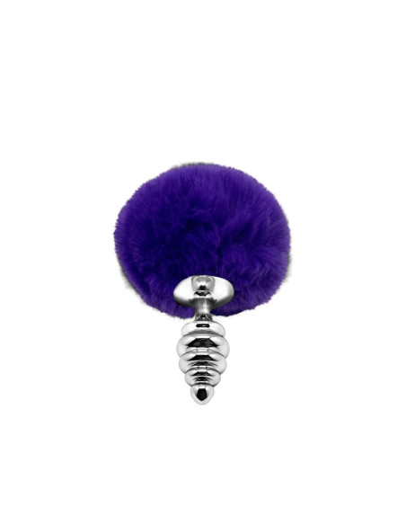 Metal Anal Fluffly Twist Plug S-Dark Pur