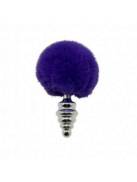 Metal Anal Fluffly Twist Plug M-Dark Pur