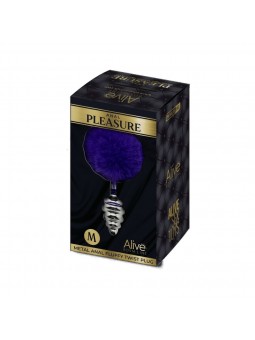Metal Anal Fluffly Twist Plug M-Dark Pur