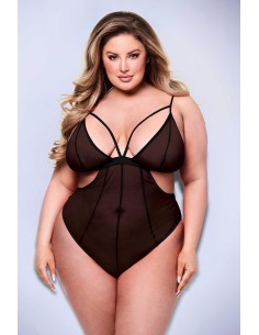 BACI SEXY CROTCHLESS MESH TEDDY BLACK 2