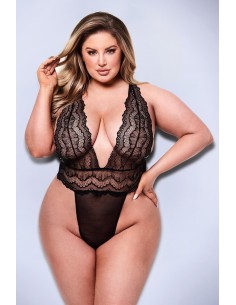 BACI SEXY DEEP V LACE TEDDY BLACK 2