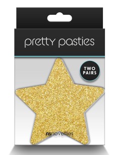 PRETTY PASTIES GLITTER STARS BLACK GOLD