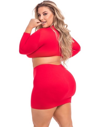 STOP & STARE 2PC SKIRT SET RED